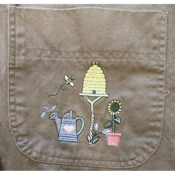 Christopher & Banks Womens Embroidered Chore Jacket Angels Cat Gardening L 90s - Picture 5 of 10